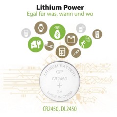 CR 2450 LITHIUM-P Battery - Reliable Power Source for All Your Devices - High Performance, Long-Lasting Energy (1 Pack)